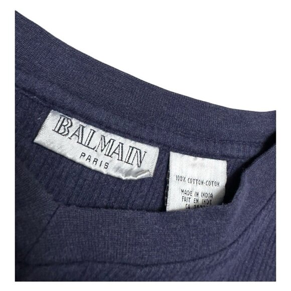 Balmain VINTAGE 90s Long Sleeve Luxury Designer Business Casual Sweater Shirt - Picture 4 of 6